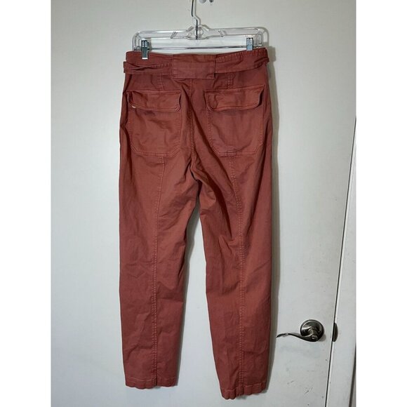 Rebecca Taylor La Vie Patrice Utility Twill Pants 28 Pink Belted Office Preppy - Picture 4 of 9